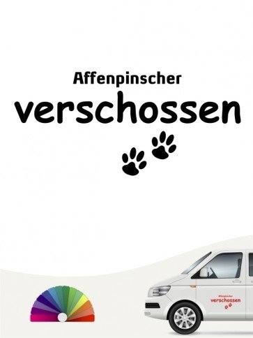 Hunde-Autoaufkleber Affenpinscher verschossen von Anfalas.de