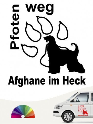 Pfoten weg Afghane im Heck Autoaufkleber anfalas.de