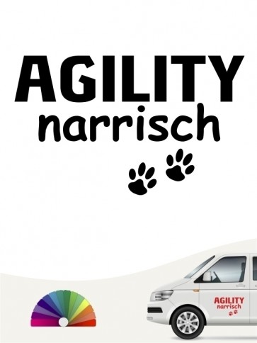 Hunde-Autoaufkleber Agility narrisch von Anfalas.de