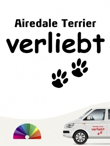 Hunde-Autoaufkleber Airedale Terrier verliebt von Anfalas.de