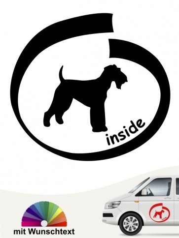 Airedale Terrier inside Hundeaufkleber mit Wunschtext anfalas.de