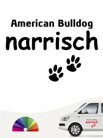 Hunde-Autoaufkleber American Bulldog narrisch von Anfalas.de
