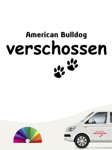 Hunde-Autoaufkleber American Bulldog verschossen von Anfalas.de
