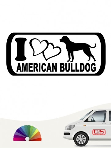 I Love American Bulldog Aufkleber anfalas.de