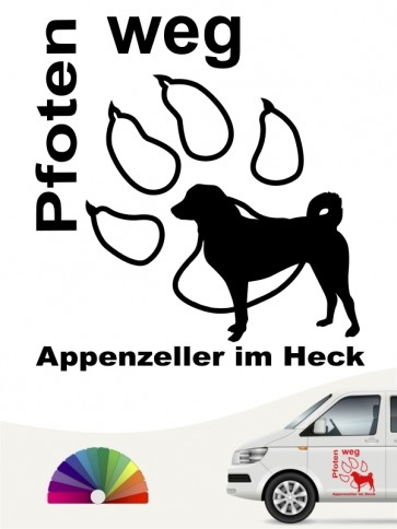 Pfoten weg Appenzeller Sennenhund im Heck Autoaufkleber anfalas.de
