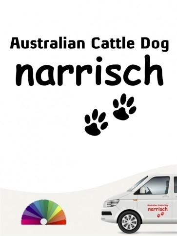 Hunde-Autoaufkleber Australian Cattle Dog narrisch von Anfalas.de