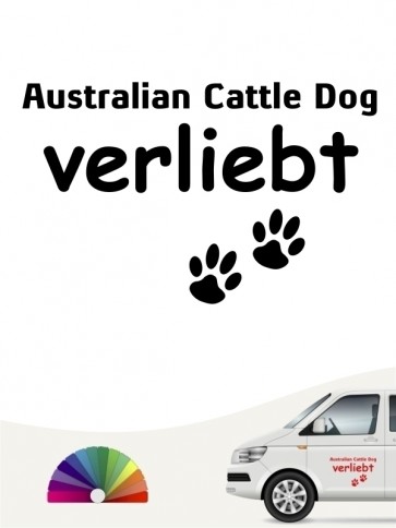 Hunde-Autoaufkleber Australian Cattle Dog verliebt von Anfalas.de