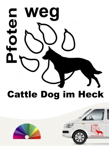 Pfoten weg Cattle Dog im Heck Aufkleber anfalas.de