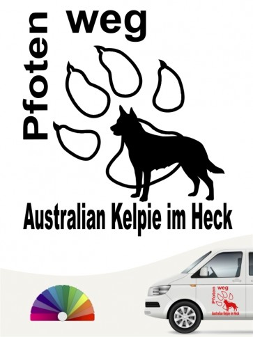Pfoten weg Australian Kelpie im Heck Aufkleber anfalas.de