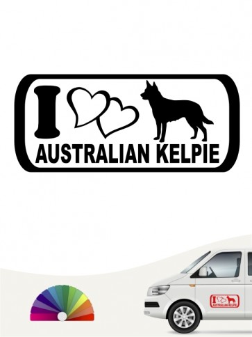 I Love Australian Kelpie Aufkleber anfalas.de
