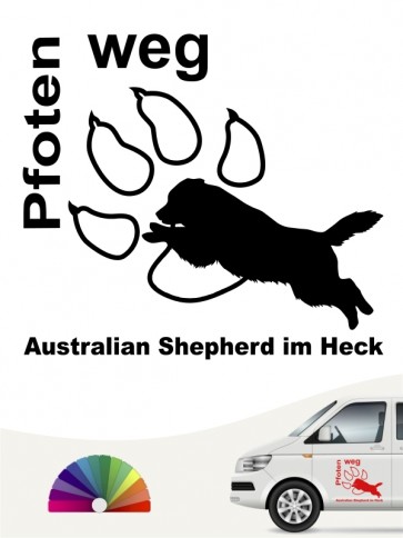 Australian Shepherd Pfoten weg Autosticker anfalas.de