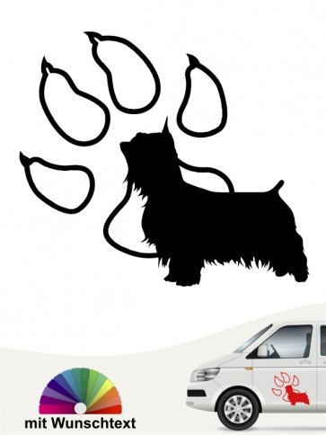 Australian Silky Terrier Autosticker mit Wunschtext anfalas.de