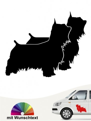 Australian Silky Terrier doppelte Silhouette mit Text anfalas.de