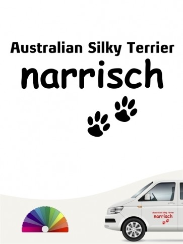 Hunde-Autoaufkleber Australian Silky Terrier narrisch von Anfalas.de