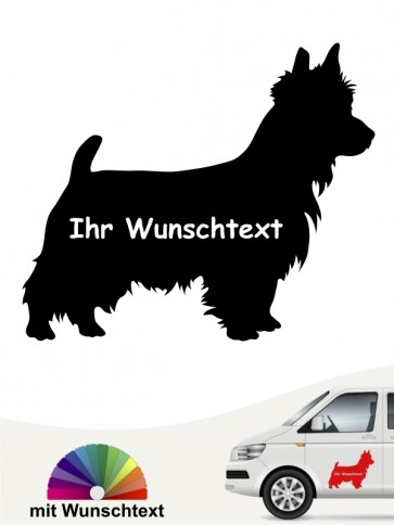 Australian Terrier Hundeaufkleber mit Wunschtext anfalas.de