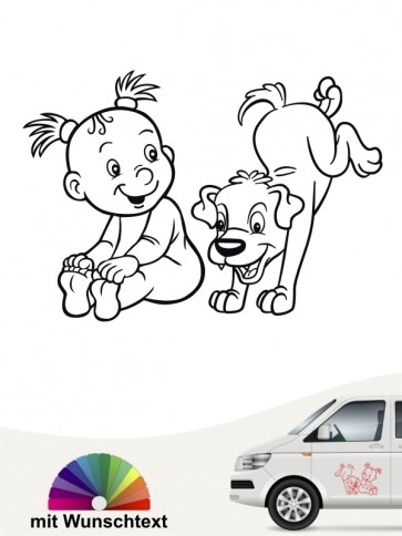 Hunde-Autoaufkleber Kind & Hund 18 von Anfalas.de