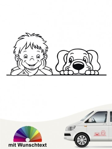 Hunde-Autoaufkleber Kind & Hund 37 von Anfalas.de