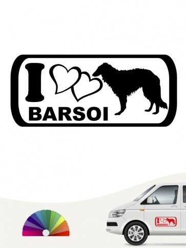 I Love Barsoi Hundeaufkleber anfalas.de