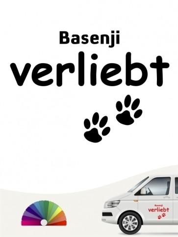 Hunde-Autoaufkleber Basenji verliebt von Anfalas.de