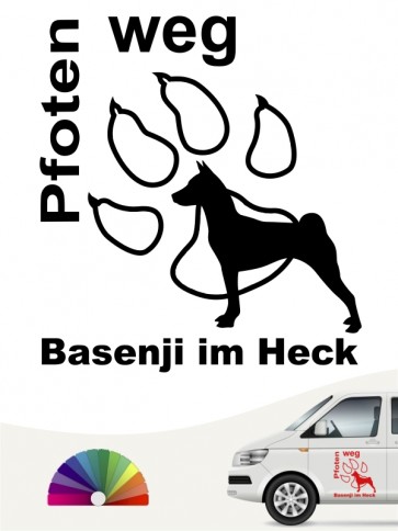 Pfoten weg Basenji im Heck Aufkleber anfalas.de