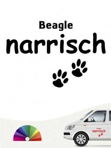 Hunde-Autoaufkleber Beagle narrisch von Anfalas.de