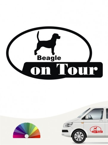 Beagle on Tour Heckscheibenaufkleber anfalas.de