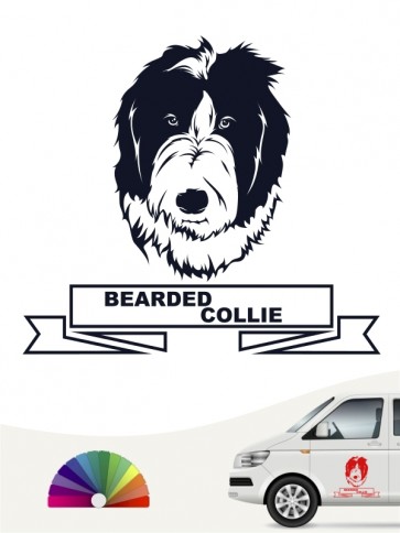 Hunde-Autoaufkleber Bearded Collie 15 von Anfalas.de