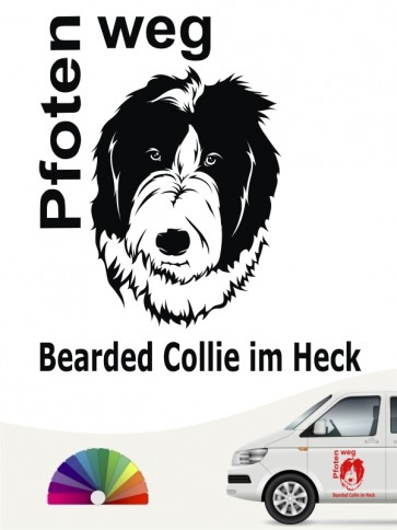 Bearded Collie Pfoten weg Aufkleber von anfalas.de