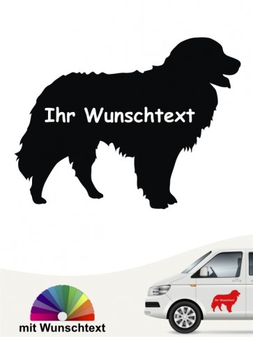 Berner Sennenhund Silhouette mit Wunschtext anfalas.de