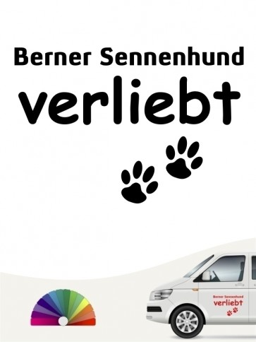 Hunde-Autoaufkleber Berner Sennenhund verliebt von Anfalas.de