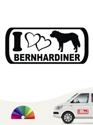 I Love Bernhardiner Aufkleber anfalas.de