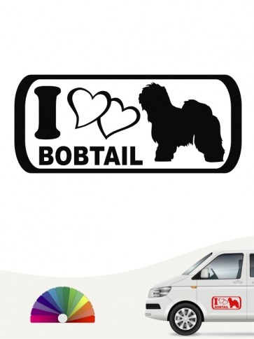 I Love Bobtail Heckscheibenaufkleber anfalas.de