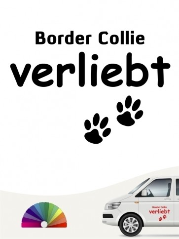 Hunde-Autoaufkleber Border Collie verliebt von Anfalas.de