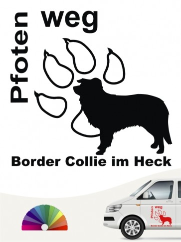 Border Collie Pfoten weg Aufkleber anfalas.de