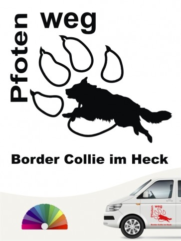 Pfoten weg Border Collie im Heck Autosticker anfalas.de