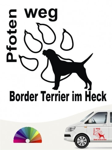 Pfoten weg Border Terrier im Heck Sticker anfalas.de