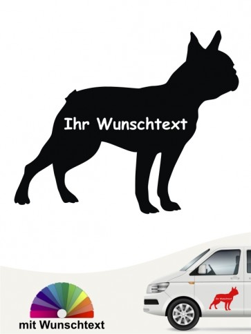 Boston Terrier Silhouette mit Wunschtext anfalas.de