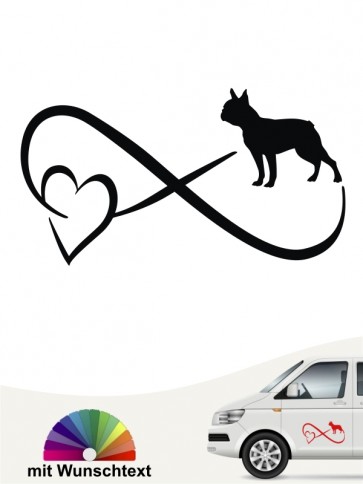 Boston Terrier Autoaufkleber mit Wunschtext von anfalas.de