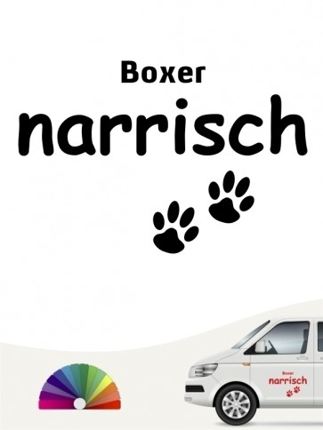 Hunde-Autoaufkleber Boxer narrisch von Anfalas.de