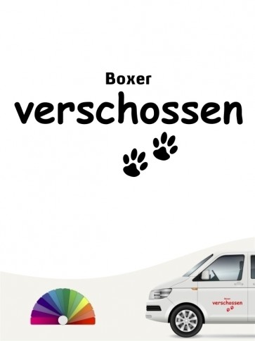Hunde-Autoaufkleber Boxer verschossen von Anfalas.de