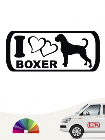 I Love Boxer Hundeaufkleber anfalas.de