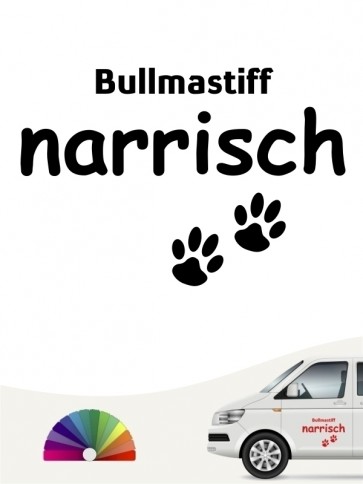 Hunde-Autoaufkleber Bullmastiff narrisch von Anfalas.de