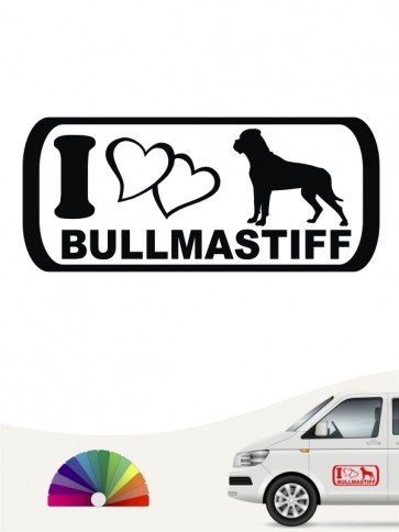 I Love Bullmastiff Hundeaufkleber anfalas.de