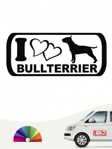 I Love Bullterrier Hundeaufkleber anfalas.de