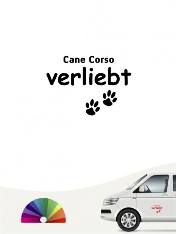 Hunde-Autoaufkleber Cane Corso verliebt von Anfalas.de