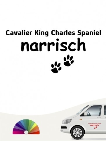 Hunde-Autoaufkleber Cavalier King Charles Spaniel narrisch von Anfalas.de