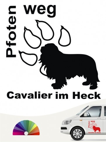 Pfoten weg Cavalier im Heck Autosticker anfalas.de