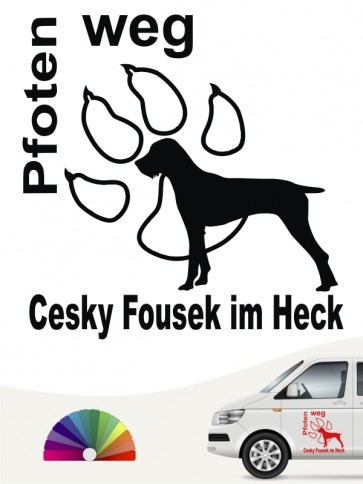 Pfoten weg Cesky Fousek im Heck Aufkleber anfalas.de