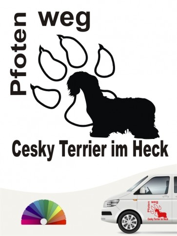 Pfoten weg Cesky Terrier im Heck Sticker anfalas.de