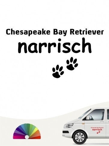 Hunde-Autoaufkleber Chesapeake Bay Retriever narrisch von Anfalas.de